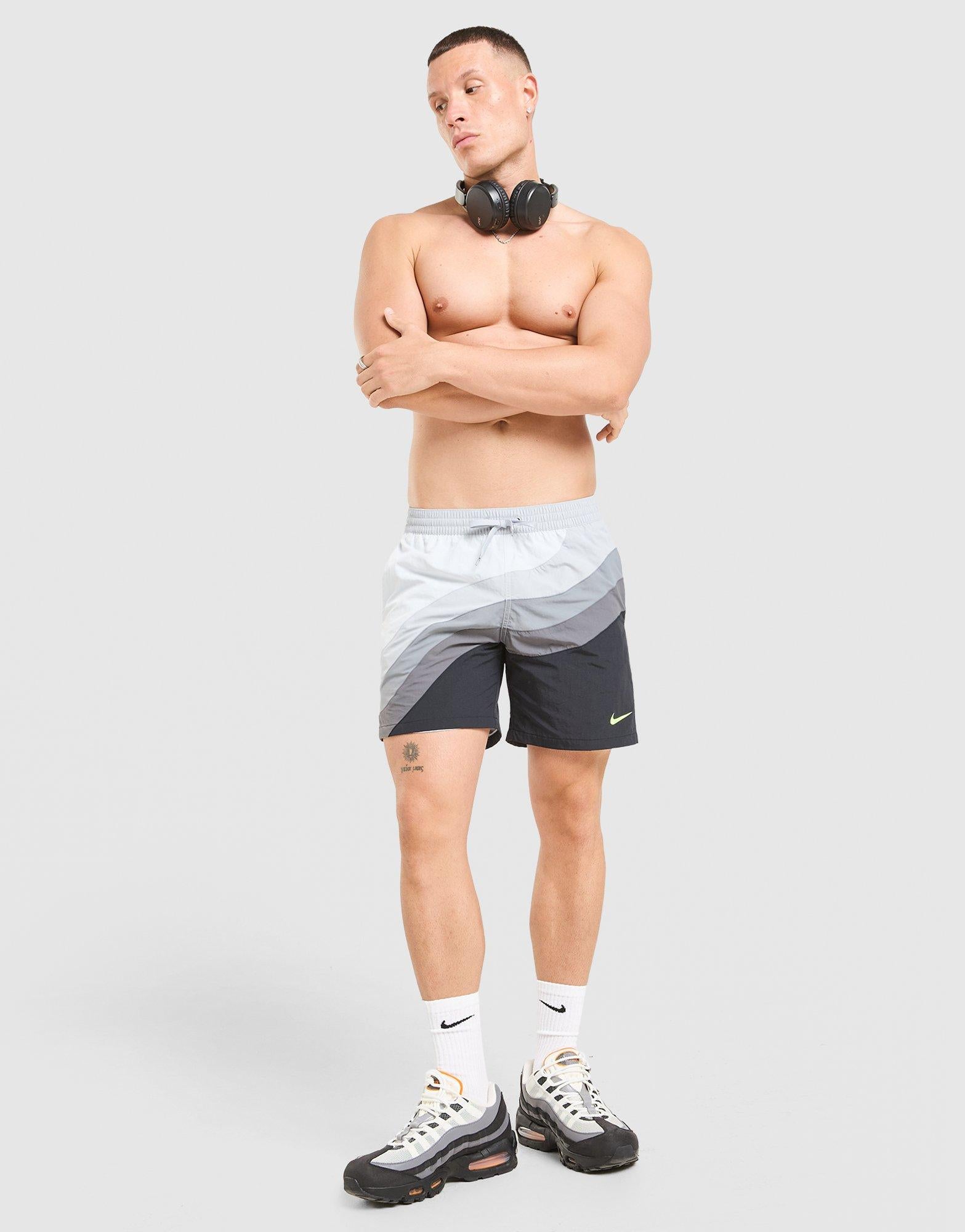 Swim Beach Air Max Colorblock Gray Swimsuit