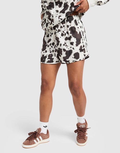 Cow Print Satin Shorts