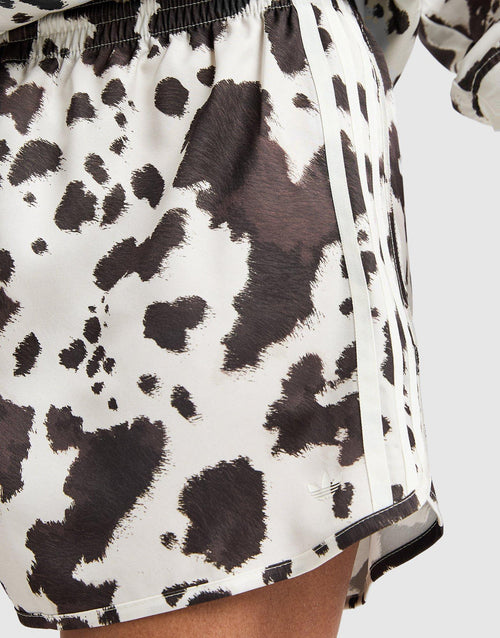 Cow Print Satin Shorts