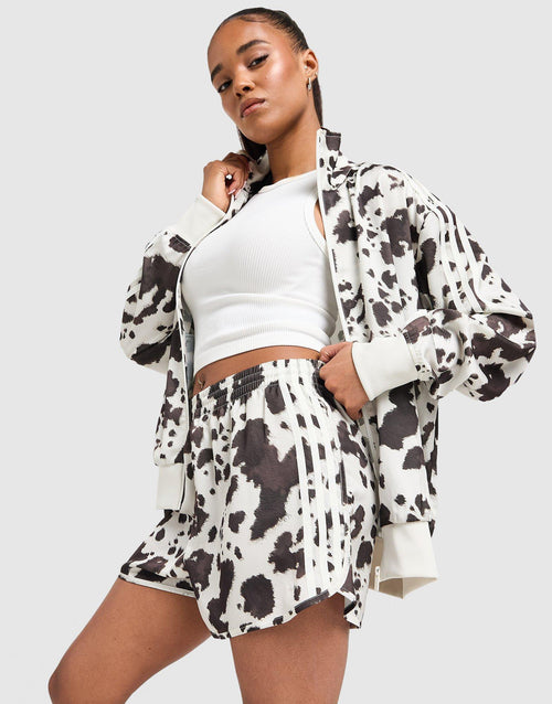 Cow Print Satin Shorts