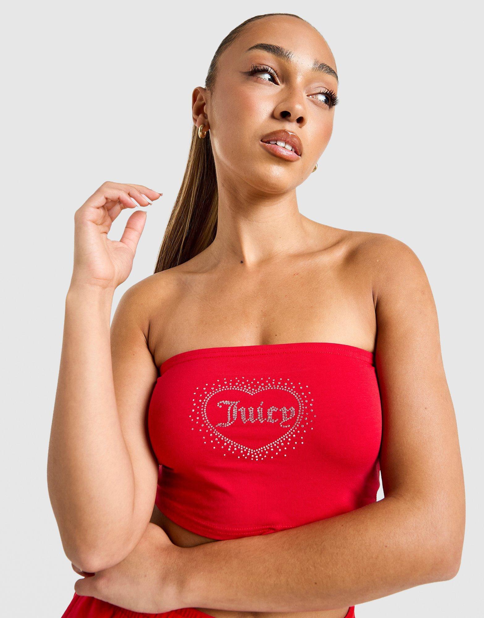 Diamante Heart Logo Bandeau Top