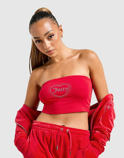 Diamante Heart Logo Bandeau Top