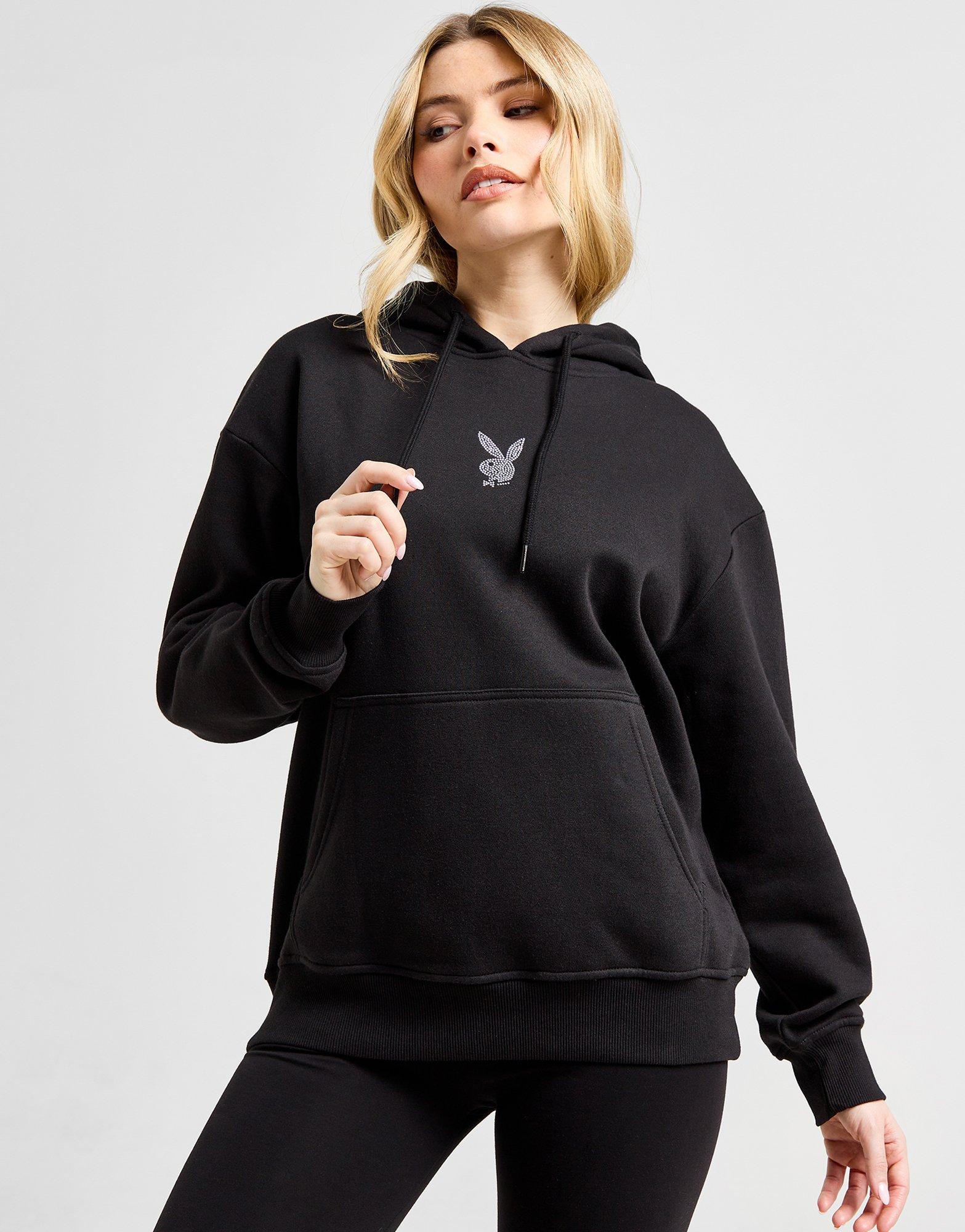 Black Playboy Chair Graphic Diamante Logo Hoodie - JD Sports Singapore