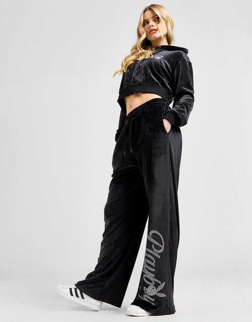 Diamante Velour Wide Joggers