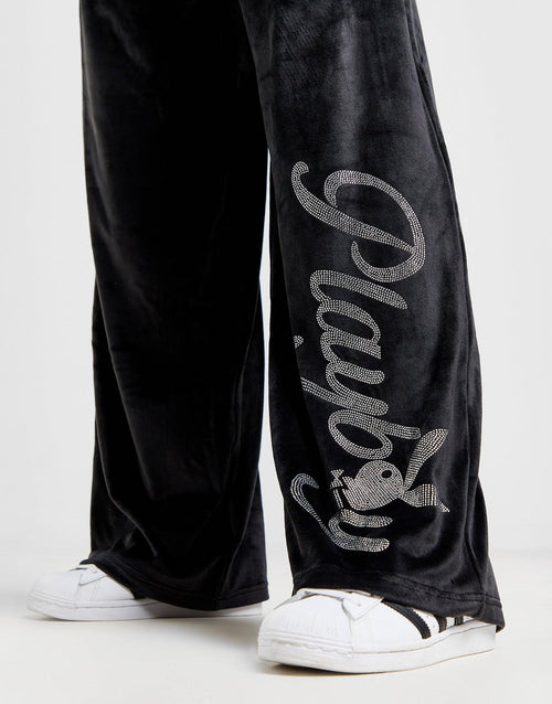 Diamante Velour Wide Joggers