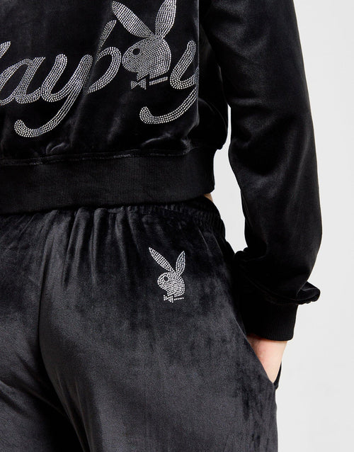 Diamante Velour Wide Joggers