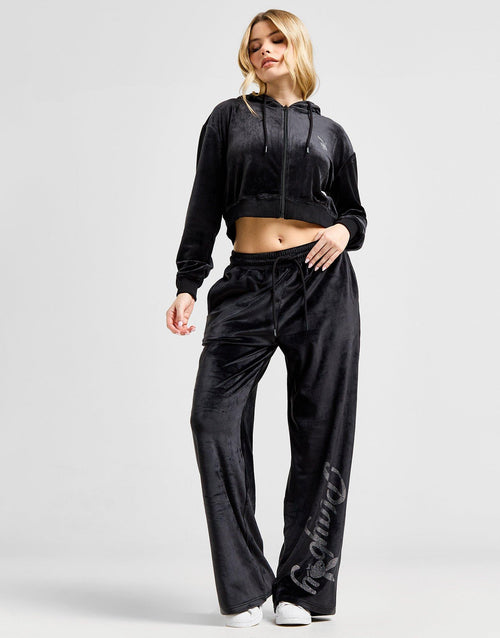 Diamante Velour Wide Joggers