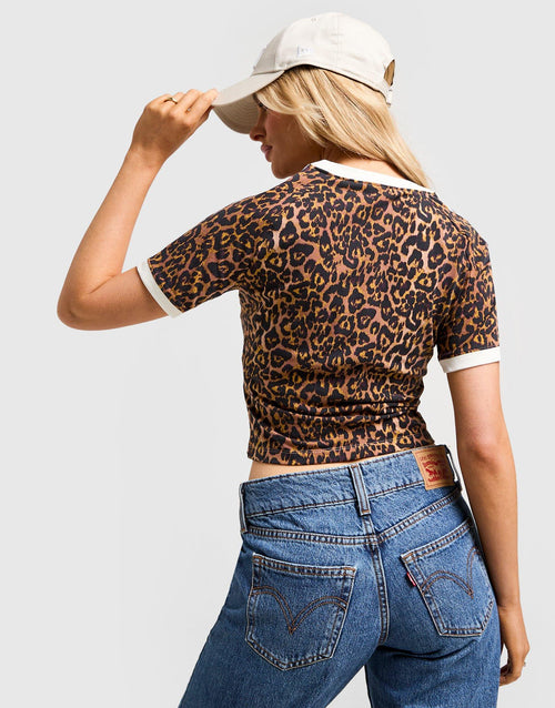 Leopard Print 3-Stripes T-Shirt