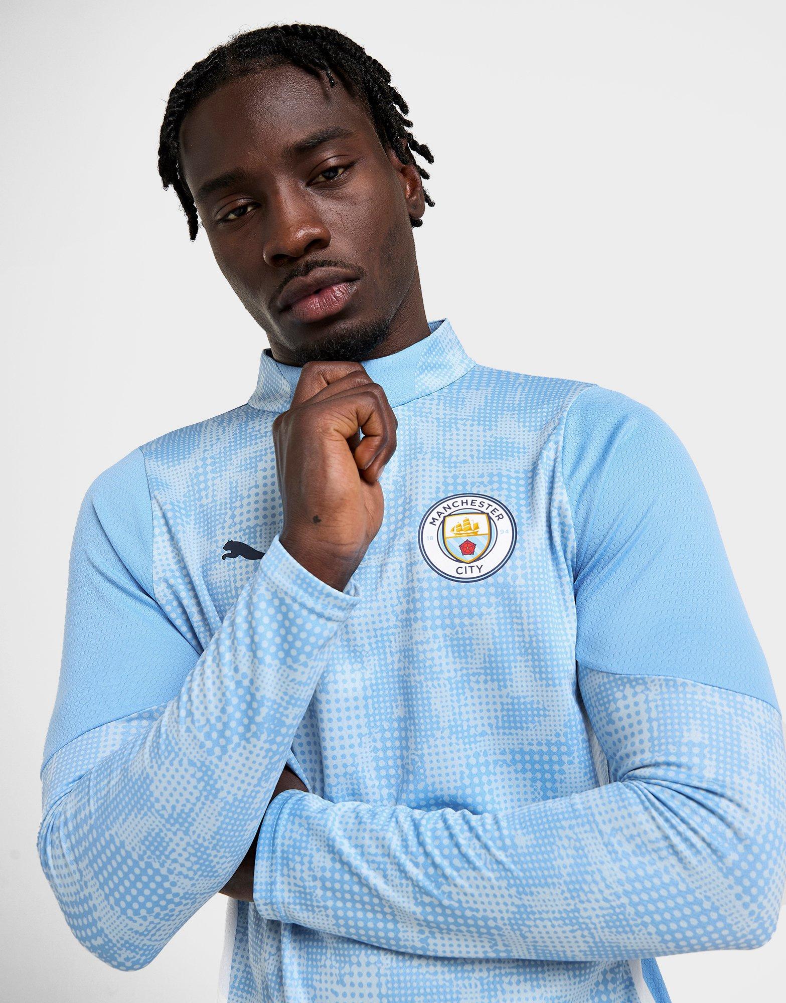 Blue Puma Manchester City FC Training 1/4 Zip Top - JD Sports