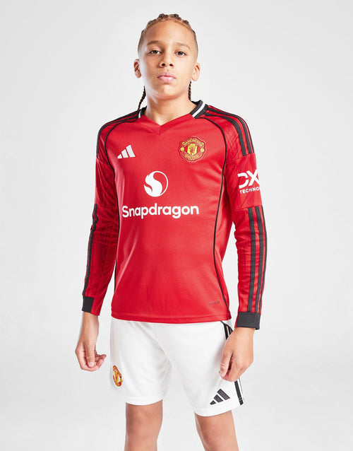 Manchester United 25/26 Long Sleeve Home Shirt Junior's