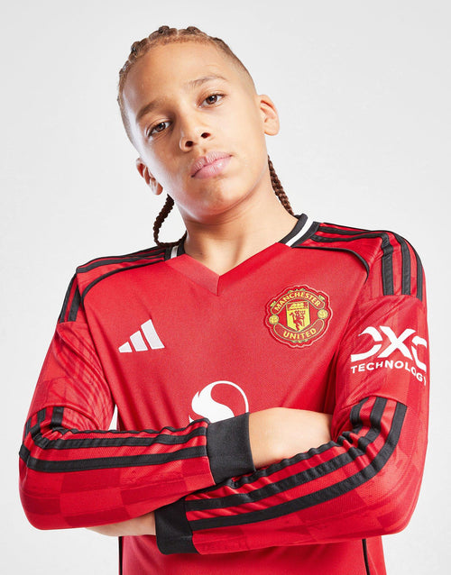 Manchester United 25/26 Long Sleeve Home Shirt Junior's