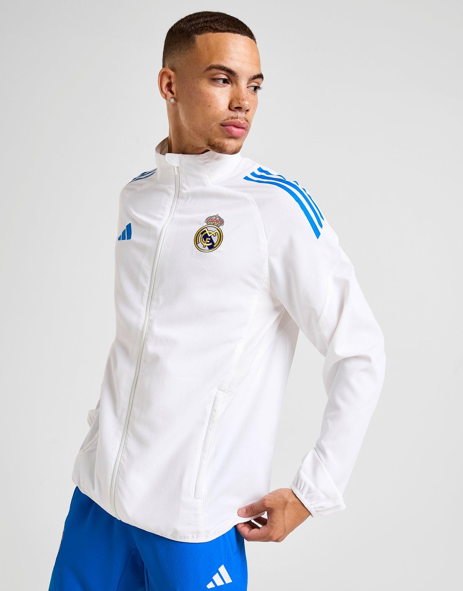 White adidas Real Madrid European Presentation Jacket - JD Sports