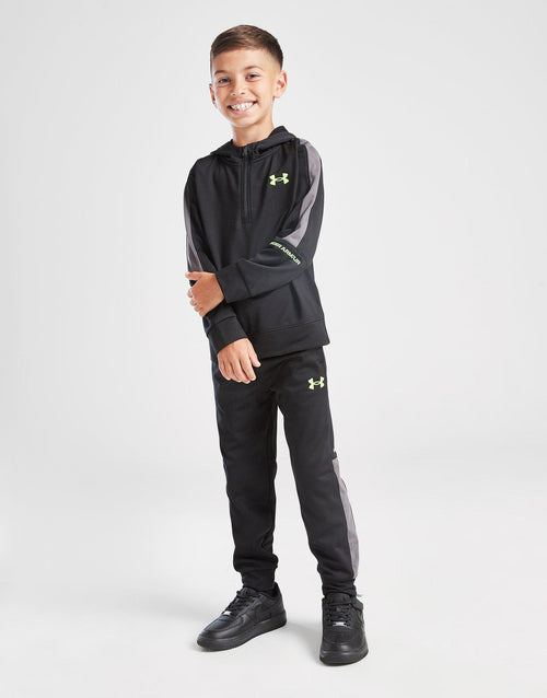 Poly Colour Block 1/4 Zip Tracksuit Children