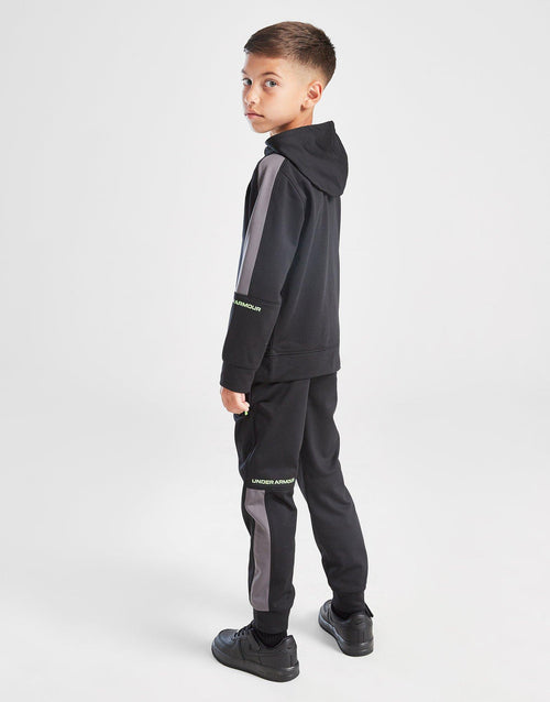 Poly Colour Block 1/4 Zip Tracksuit Children