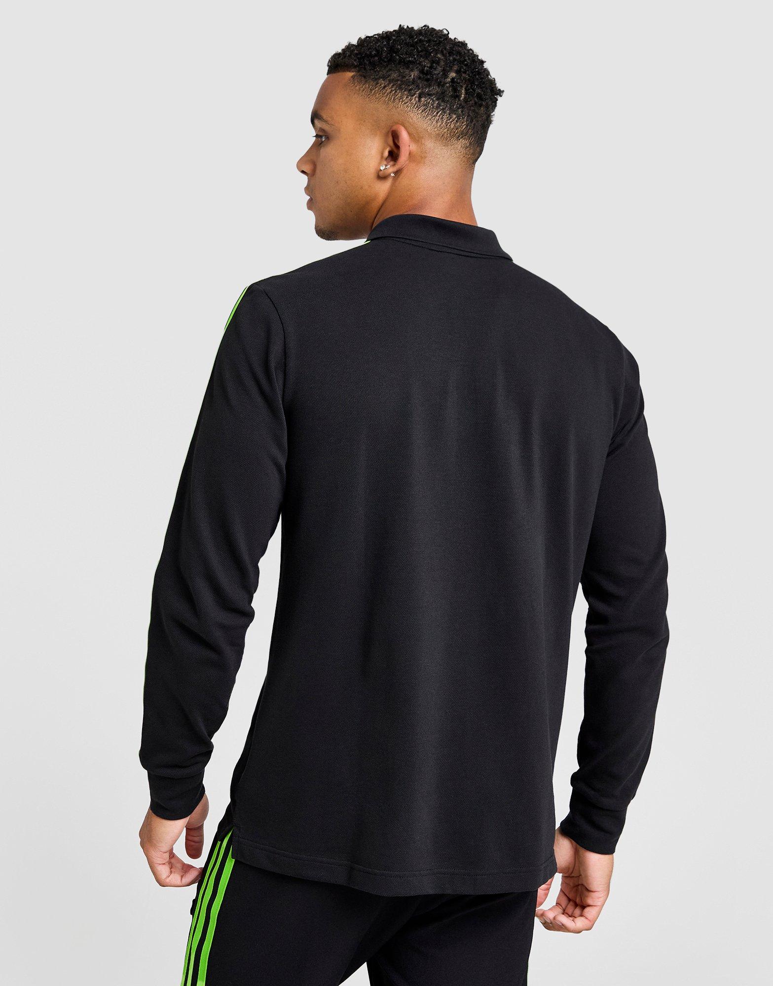 Black adidas Celtic Icons Long Sleeve Polo Shirt - JD Sports Singapore