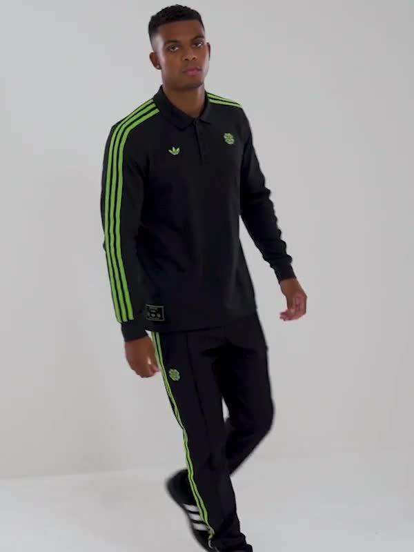 Black adidas Celtic Icons Long Sleeve Polo Shirt - JD Sports Singapore