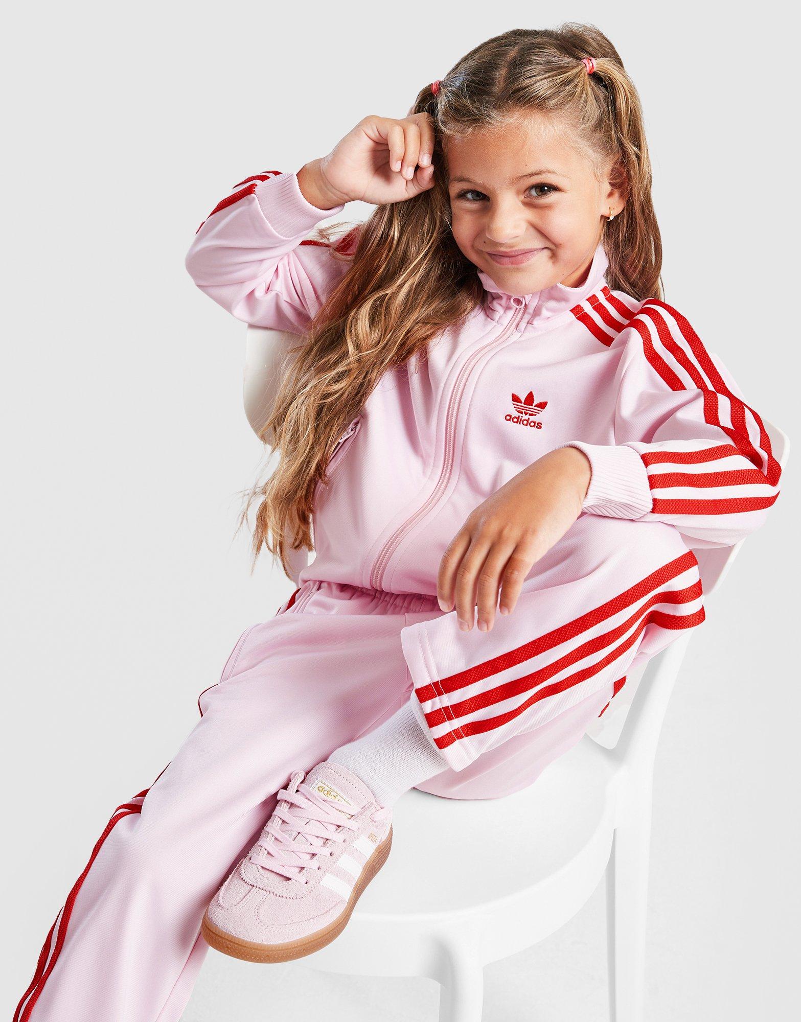 Pink adidas Girls' Firebird Full Zip Tracksuit Children - JD