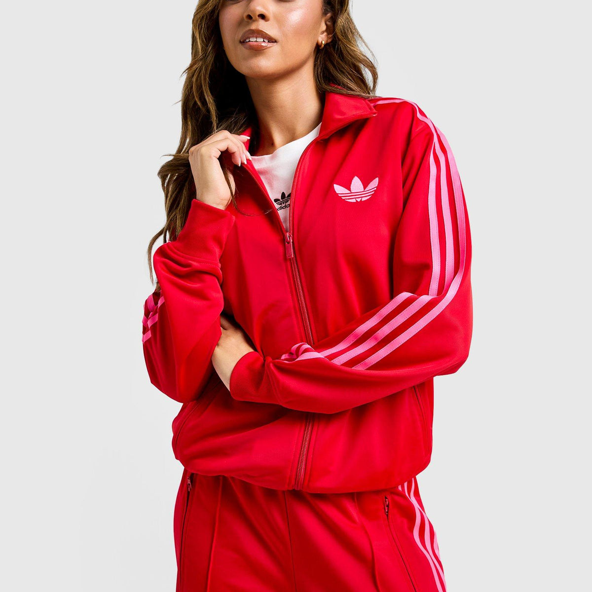 Red adidas Oversized Firebird Track Top - JD Sports Singapore