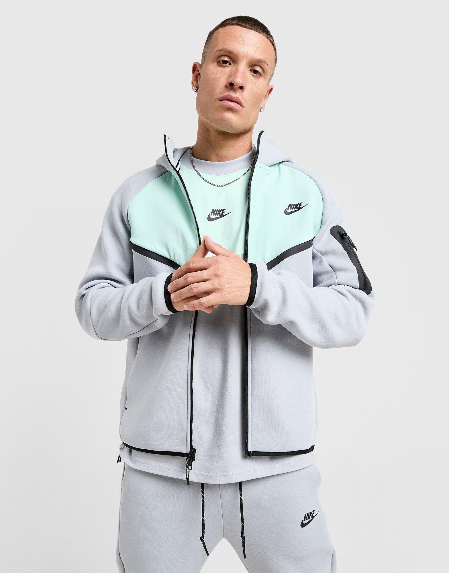 Grey Nike Tech Mix Full Zip Hoodie - JD Sports Singapore