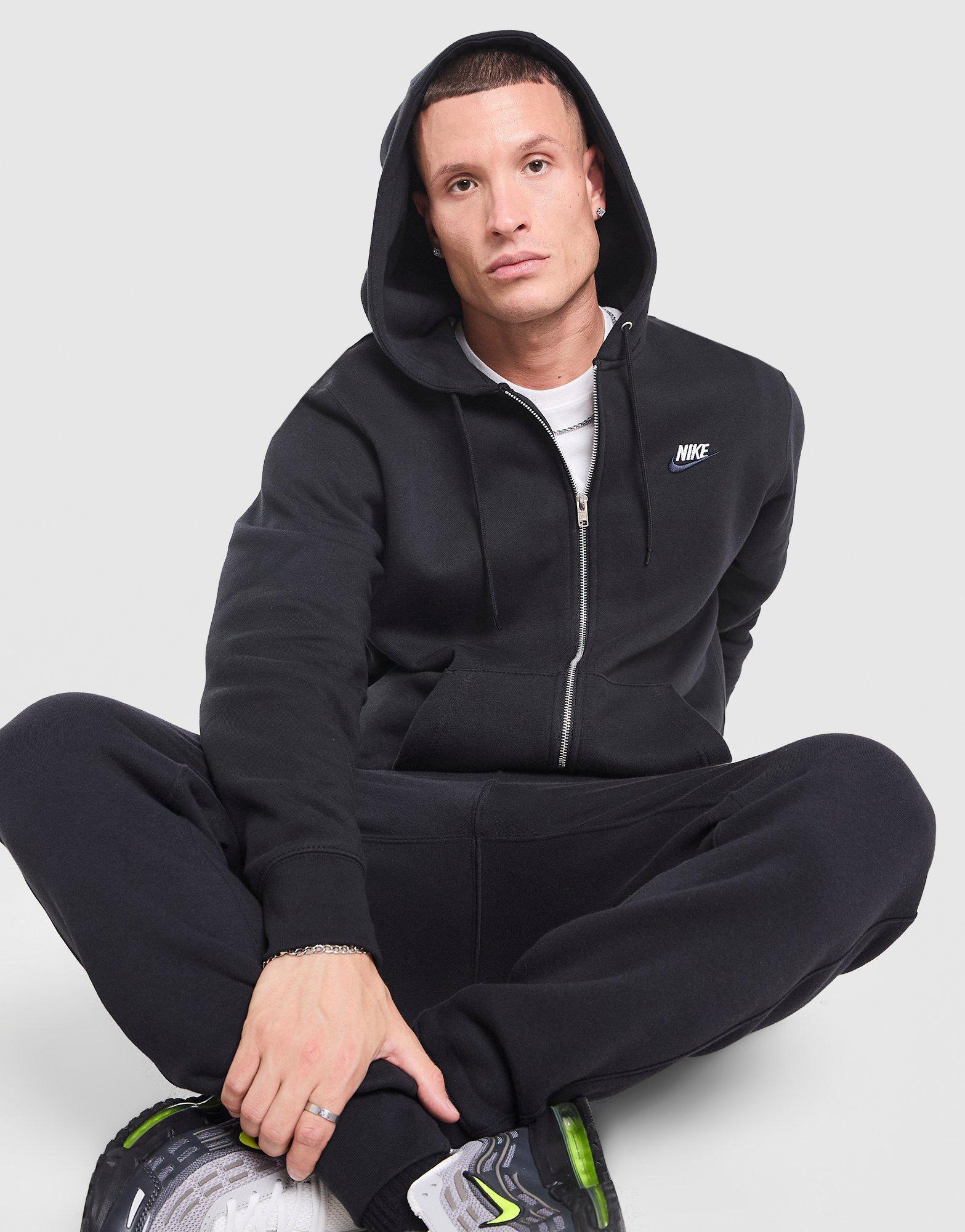 Black Nike Foundation Full Zip Hoodie - JD Sports Singapore