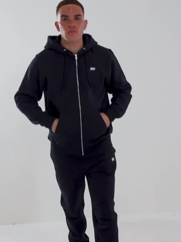 Black Nike Foundation Full Zip Hoodie - JD Sports Singapore