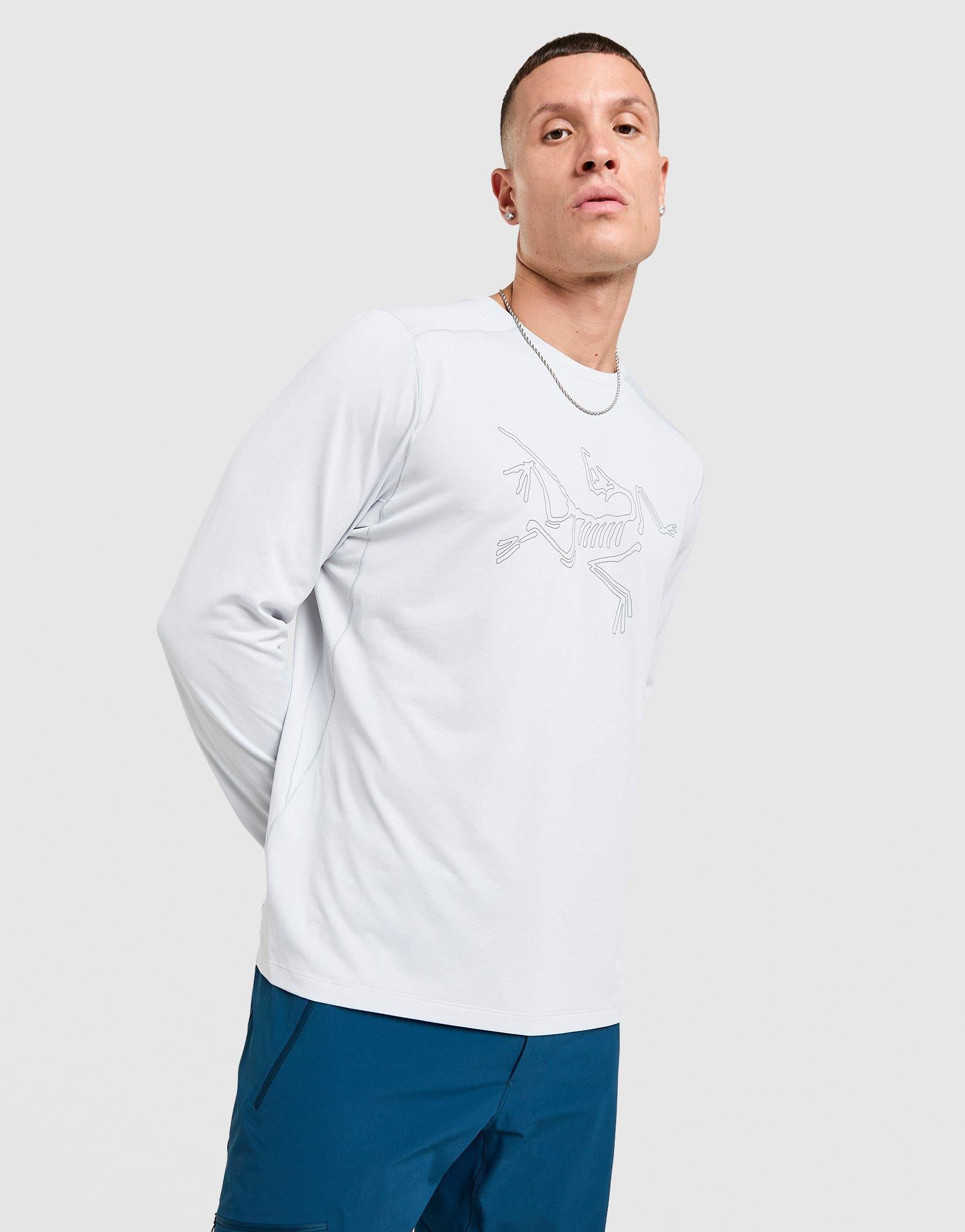 White Arcteryx Cormac Long Sleeve Logo T-Shirt - JD Sports Singapore