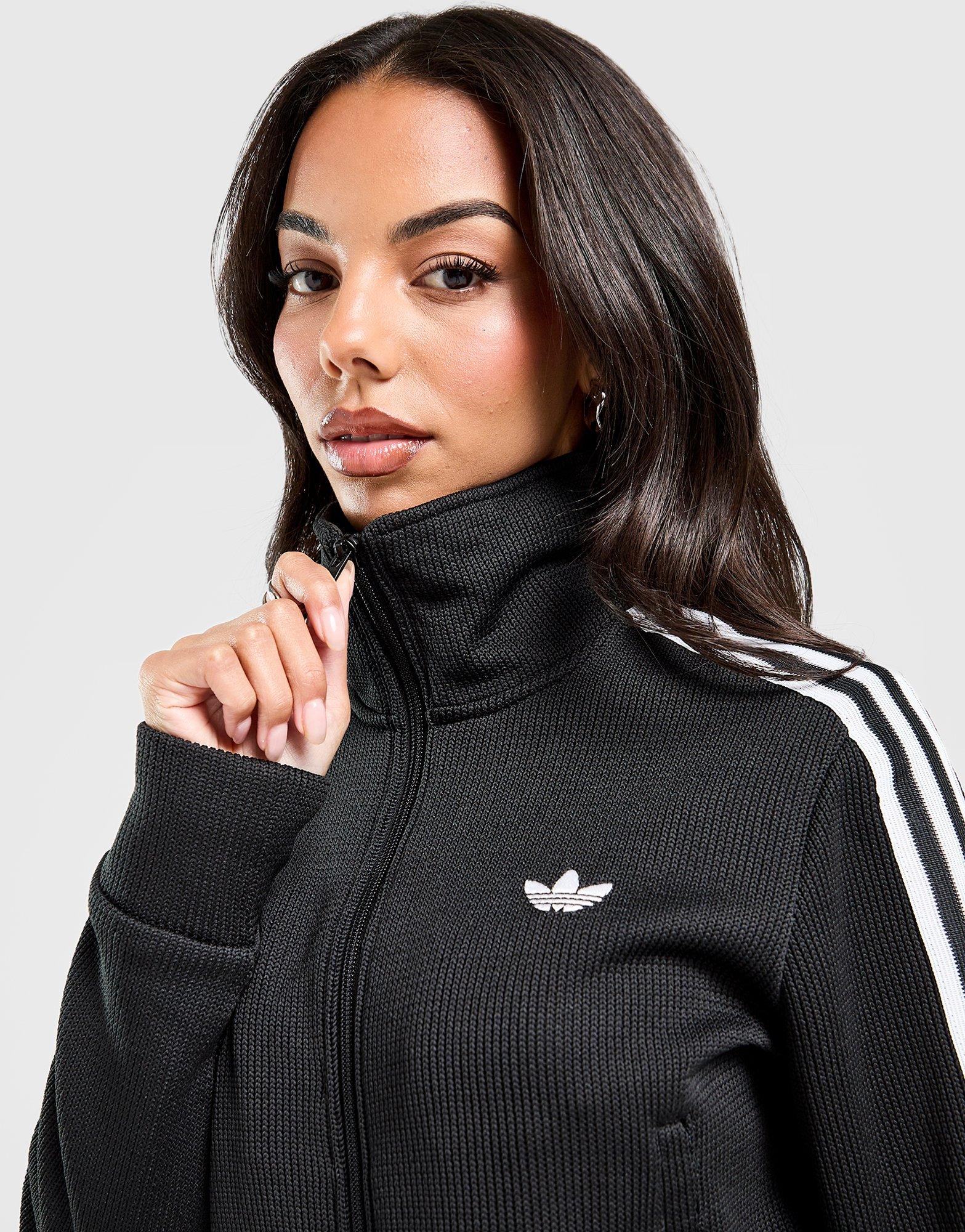 Black adidas Knit Firebird Track Top - JD Sports Singapore