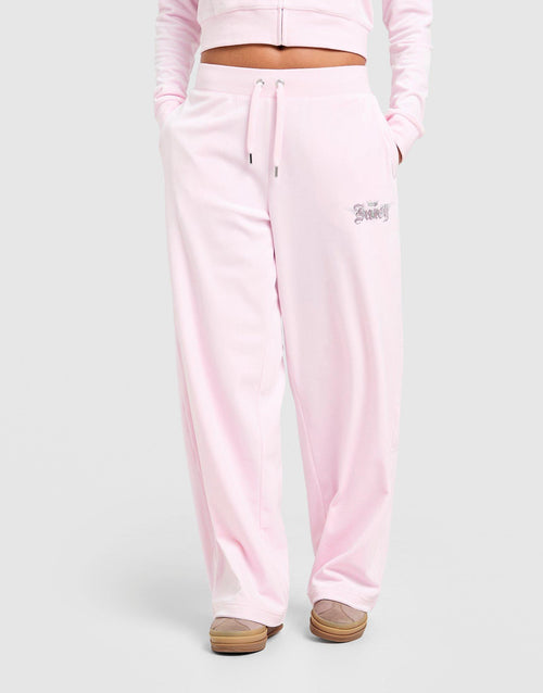 Angel Velour Diamante Wide Joggers