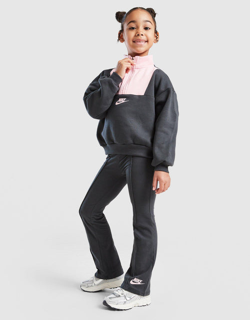 Girls' 1/4 Zip Colour Block Tracksuit Children