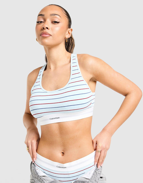 Modern Cotton Stripe Triangle Bra
