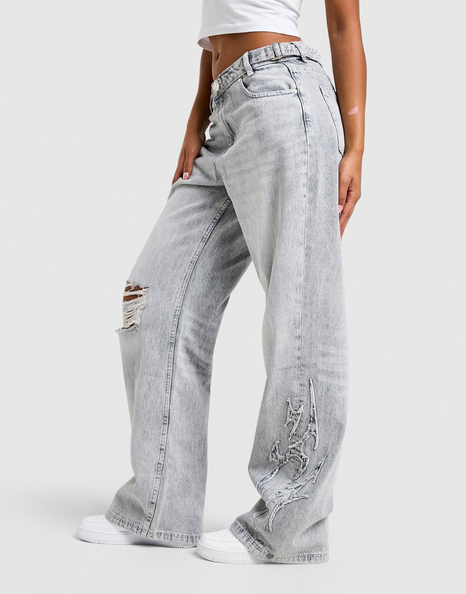 Spark Applique Wide Leg Jeans