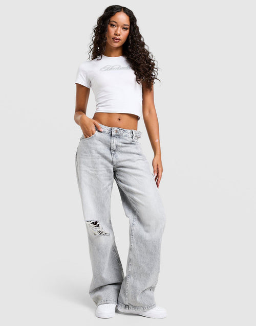 Spark Applique Wide Leg Jeans
