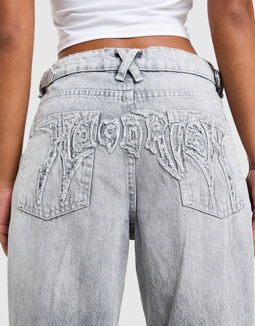 Spark Applique Wide Leg Jeans