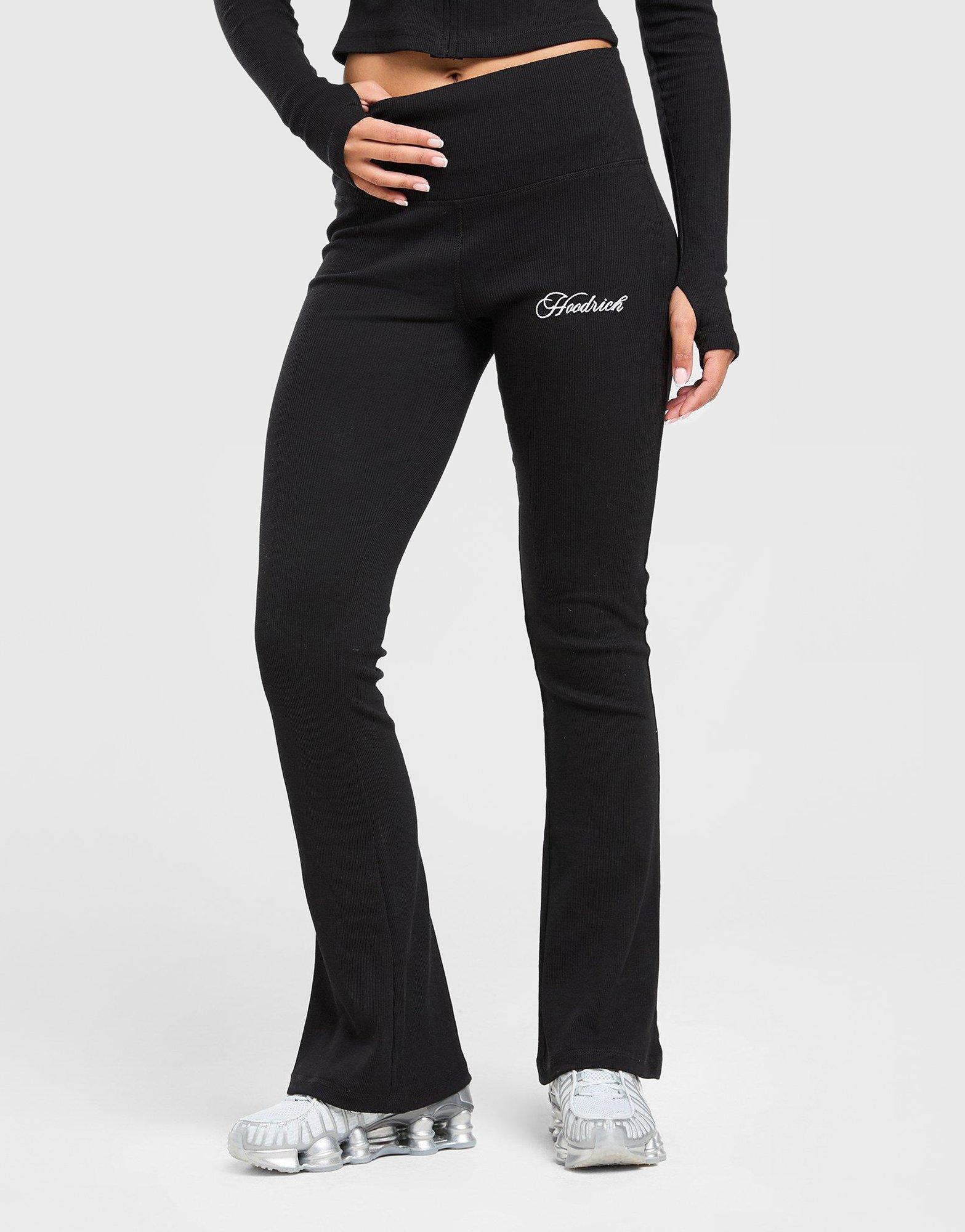 Black Hoodrich Selene Rib Flare Leggings - JD Sports Singapore