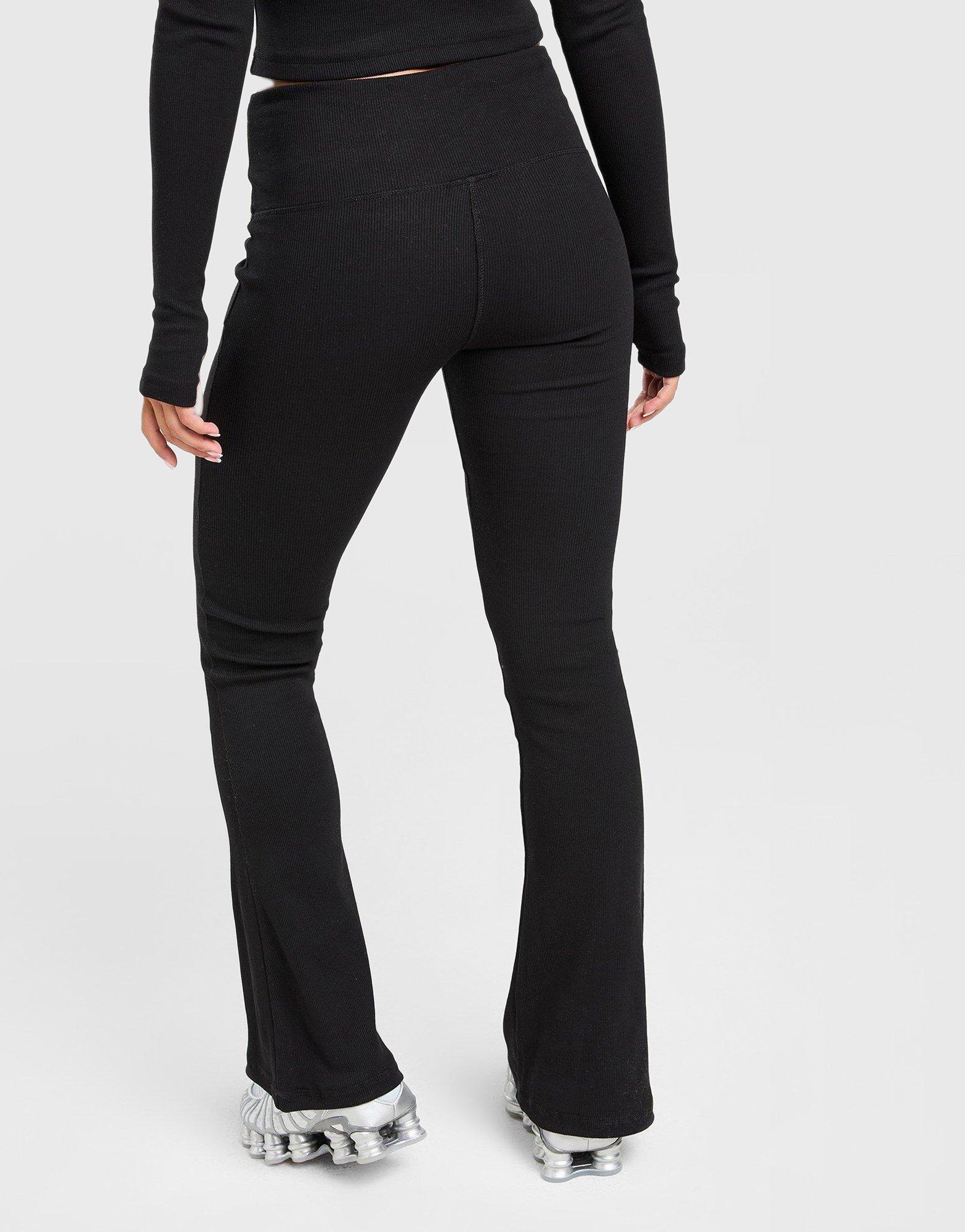 Black Hoodrich Selene Rib Flare Leggings - JD Sports Singapore