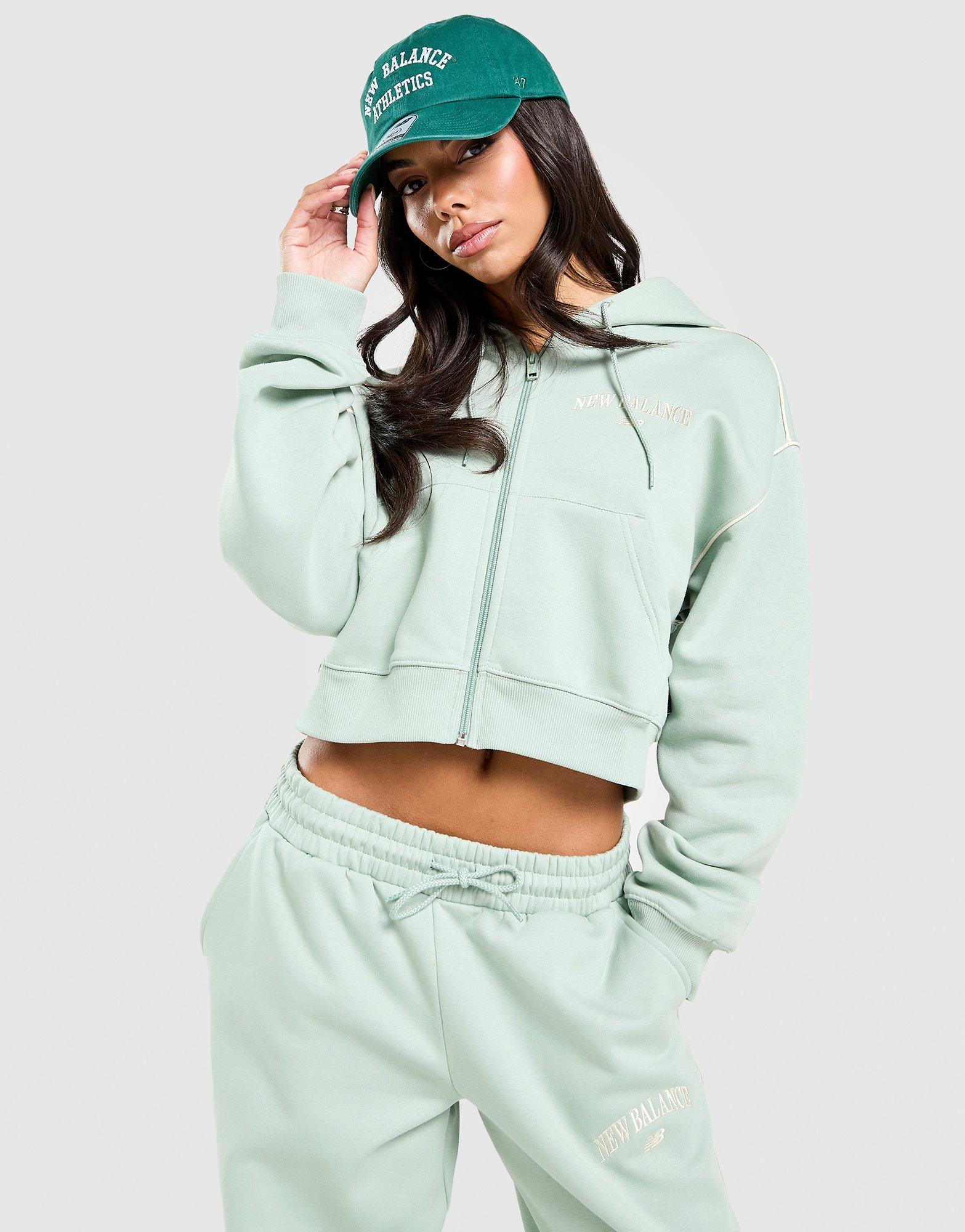 Varsity Crop Full Zip Hoodie
