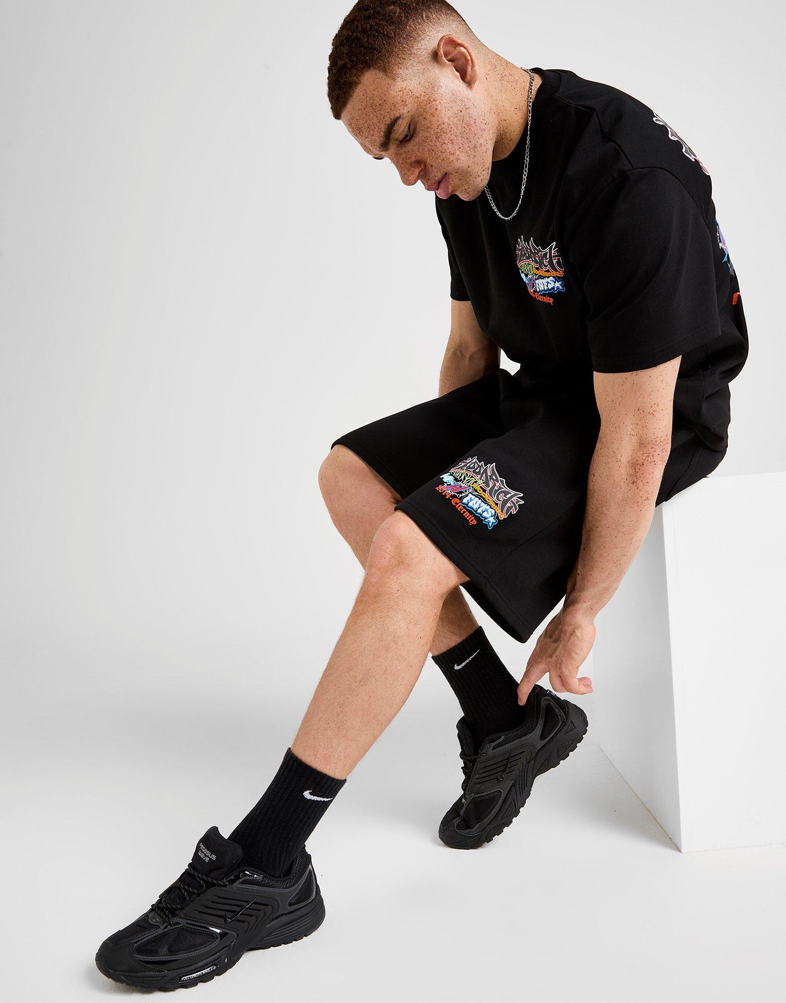 Black Hoodrich Graffiti Rave Shorts - JD Sports Singapore