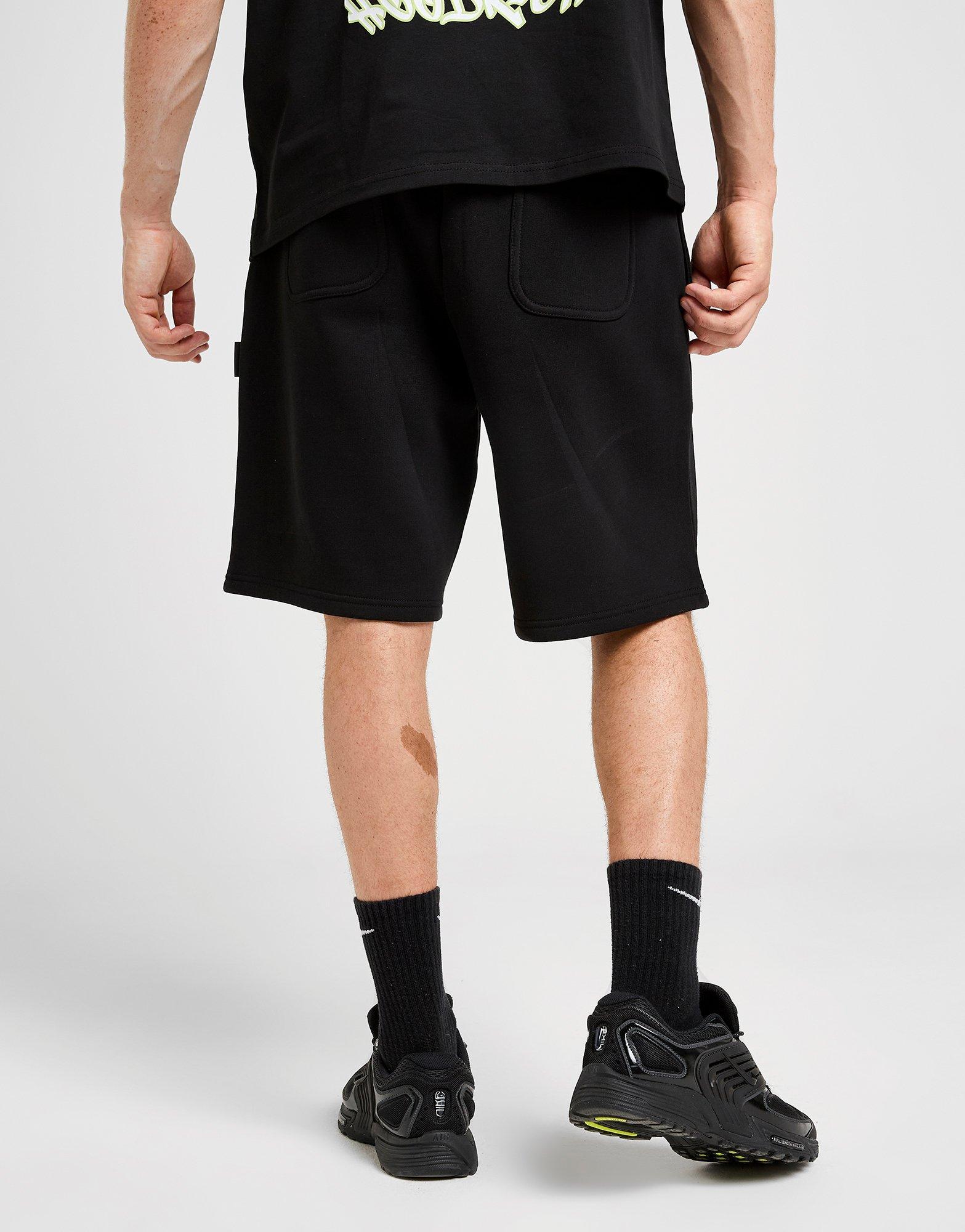 Black Hoodrich Graffiti Rave Shorts - JD Sports Singapore