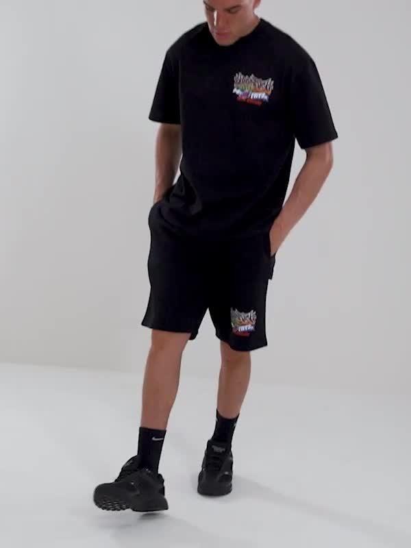 Black Hoodrich Graffiti Rave Shorts - JD Sports Singapore