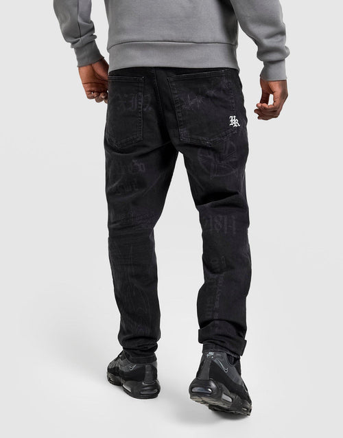 Ironchrome All Over Print Denim Jeans