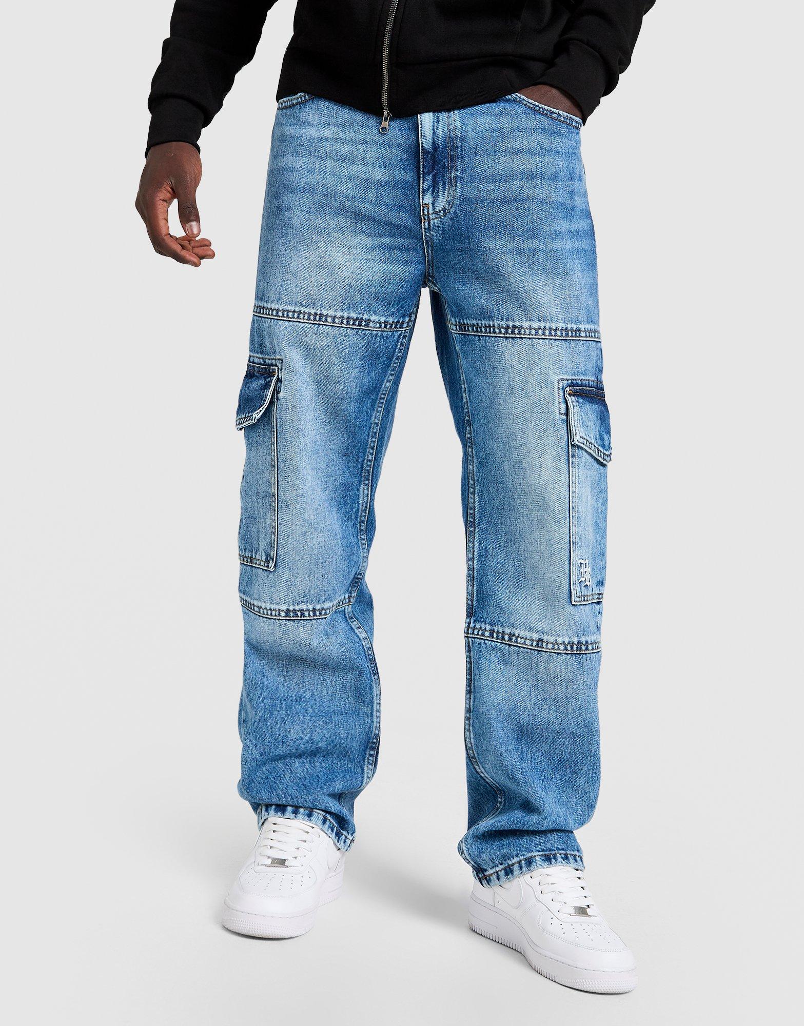 Script Cargo Denim Jeans