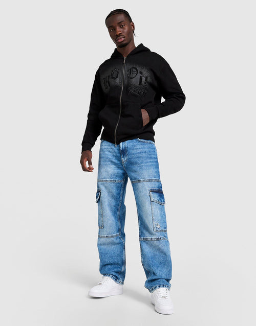 Script Cargo Denim Jeans