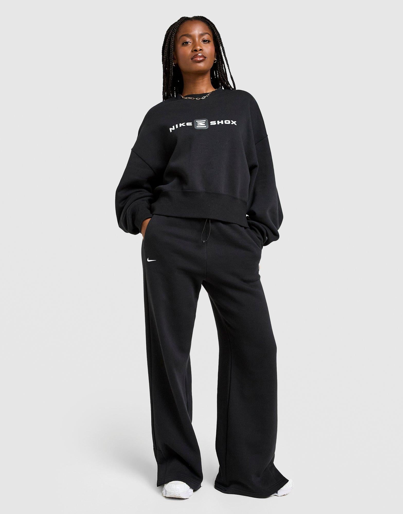 Black Nike Phoenix Shox Crew Sweatshirt - JD Sports Singapore