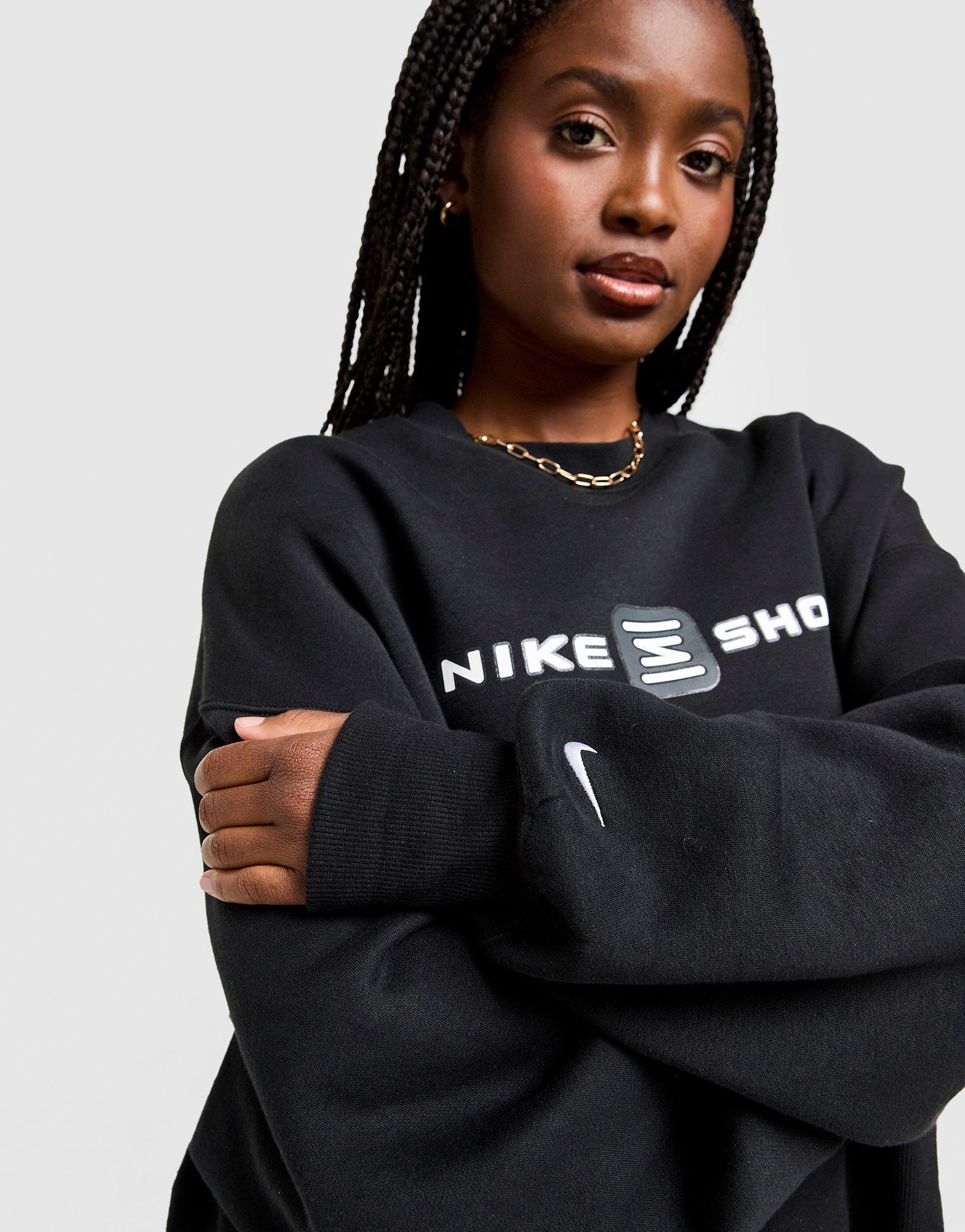 Black Nike Phoenix Shox Crew Sweatshirt - JD Sports Singapore