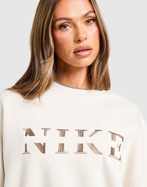 Graphic Swoosh Crop Crew Sweatshirt