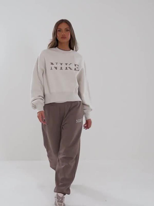 Graphic Swoosh Crop Crew Sweatshirt