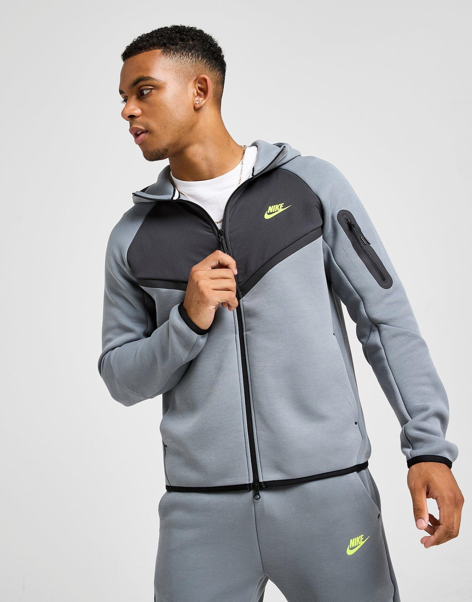 Grey Nike Tech Mix Full Zip Hoodie - JD Sports Singapore