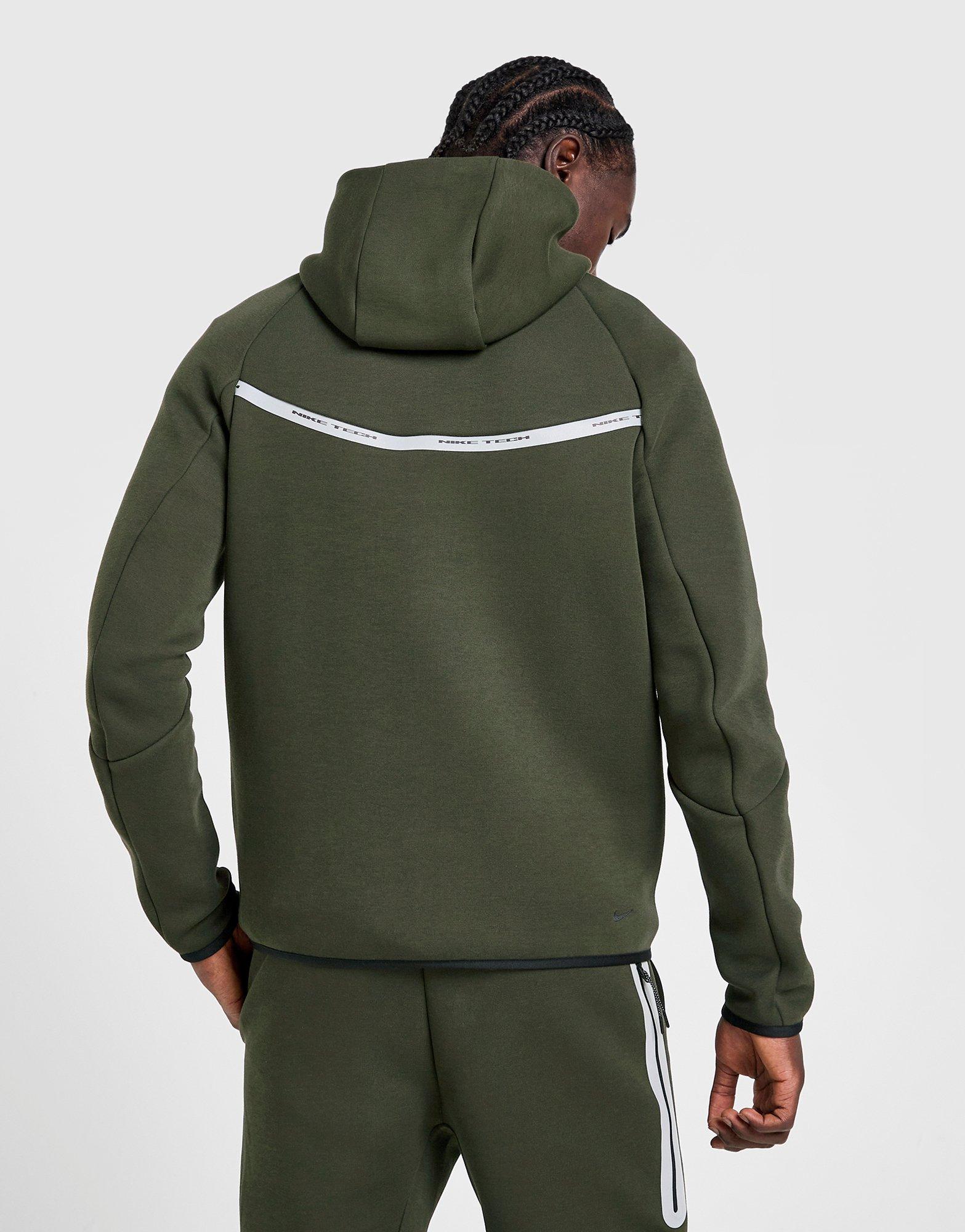 Green Nike Tech Fleece Reflective Full Zip Hoodie - JD Sports