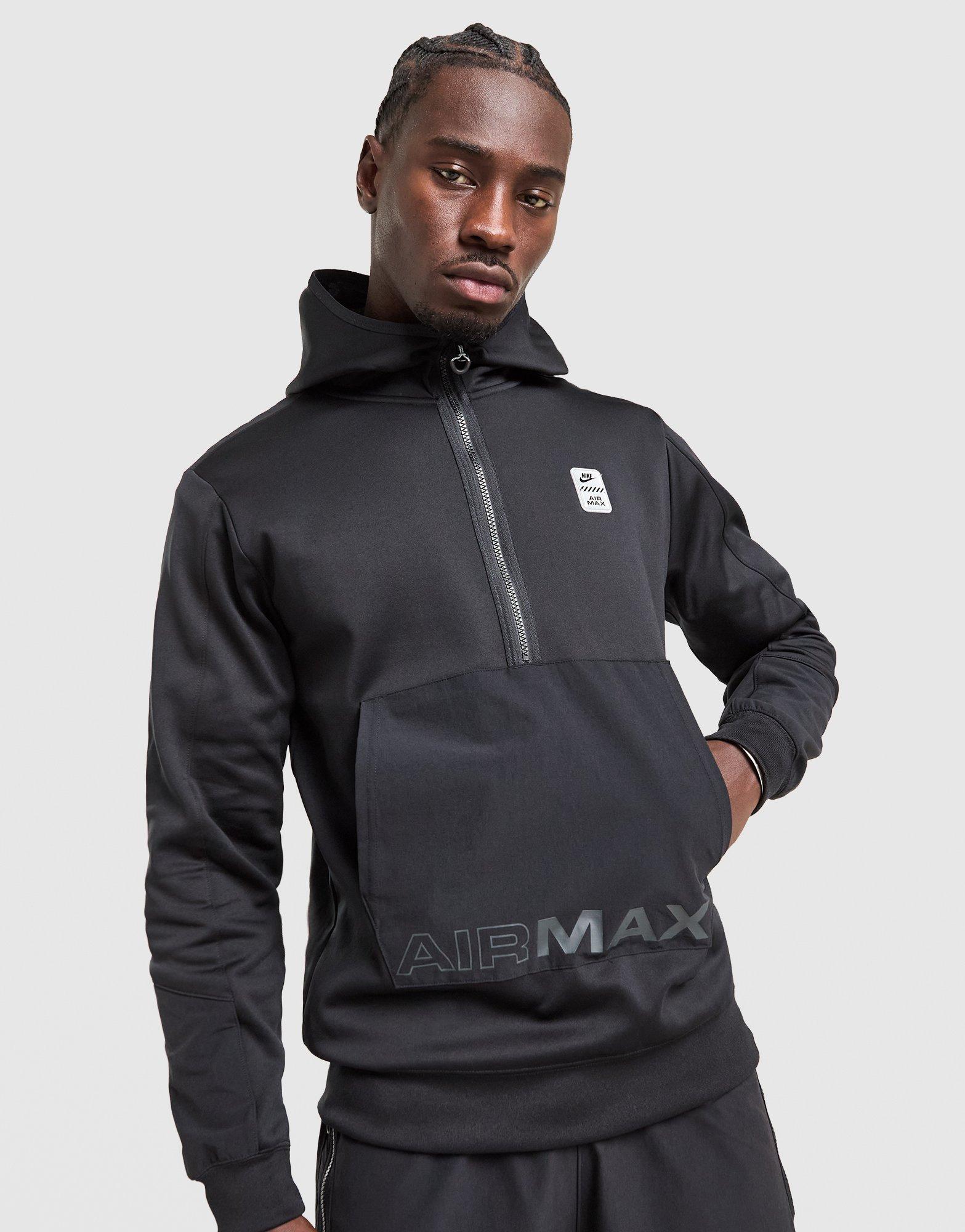 Black Nike Air Max 1/4 Zip Fleece Hoodie - JD Sports Singapore