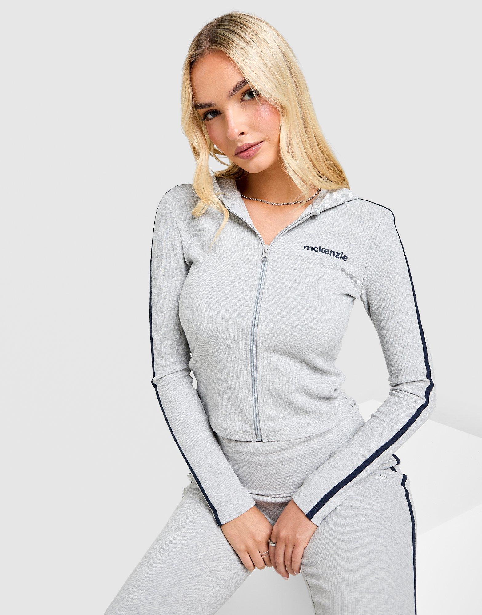 Slim Ribbed Full Zip Hoodie